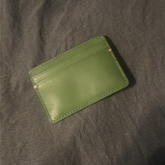 Fossil Olive Green Leather Zip Card Case Wallet - Picture 4 of 7
